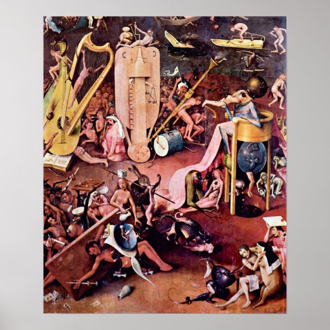 Affiches Hieronymus Bosch-Le Jardin de l'Enfer, détail (Devant)