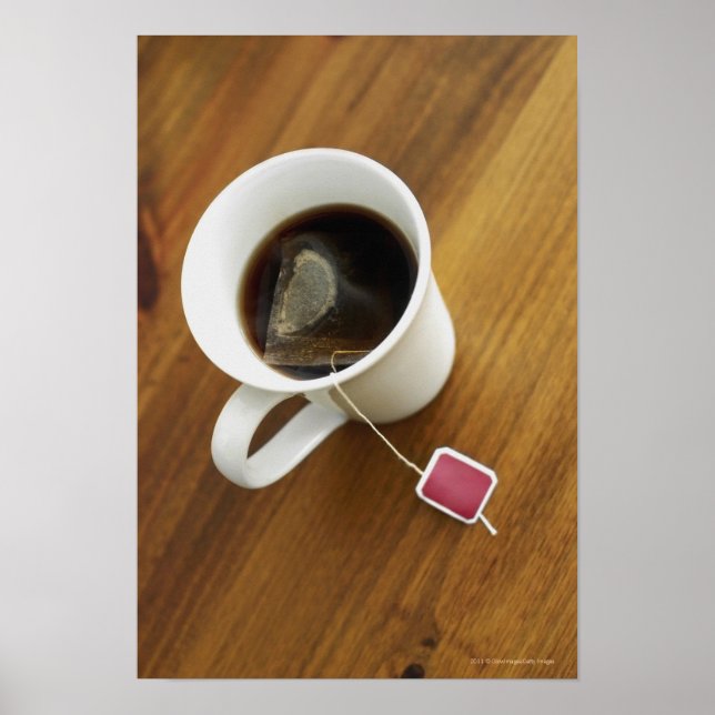 Affiches High angle view of a cup of tea (Devant)