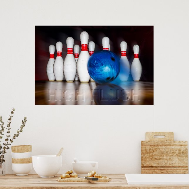 Affiches High Flush, Bowling Ball Strike, Bowling Art (Cuisine)