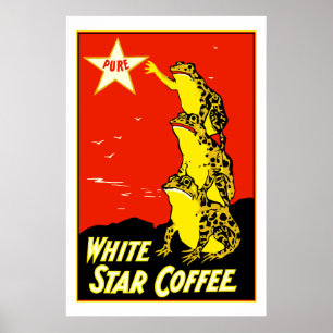 Affiches High quality retro vintage White Star Coffee ad