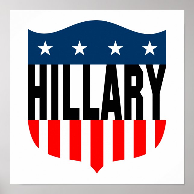 Affiches hillary clinton étoiles et rayures (Devant)