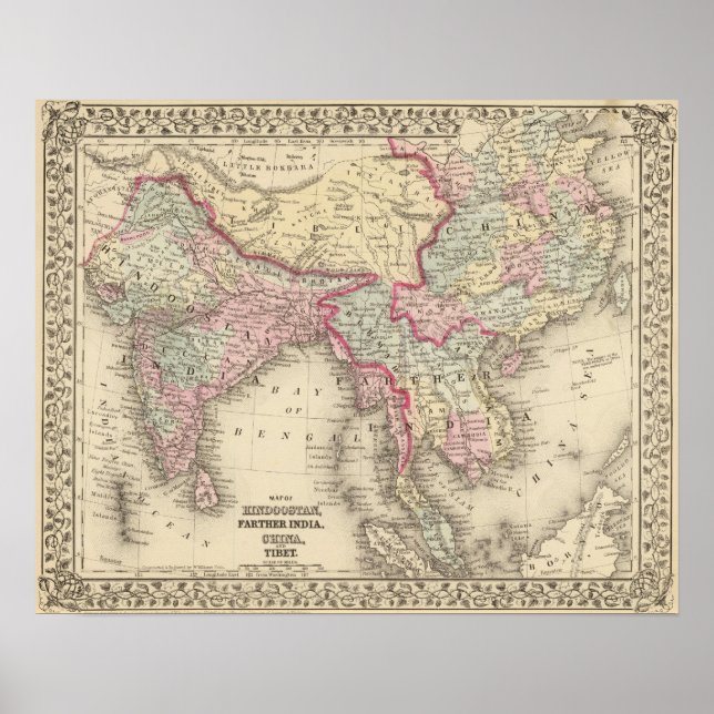 Affiches Hindoostan, Inde, Chine, Tibet 2 (Devant)