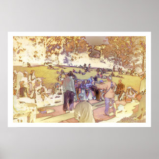 Affiches Hippie Hill (lever du soleil jaune)