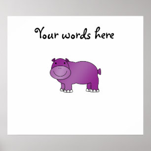 Affiches Hippo mignon violet