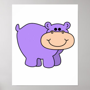 Affiches hippo violet