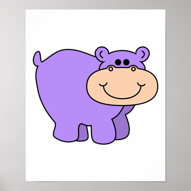 Affiches hippo violet (Devant)