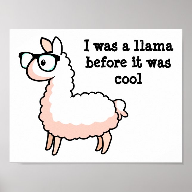 Affiches Hipster Llama (Devant)