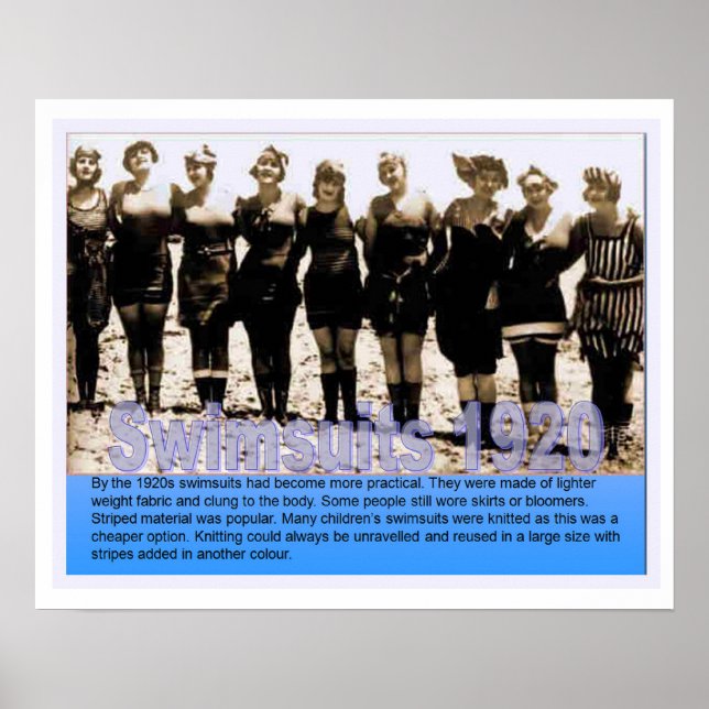 Affiches Histoire, Balnéaire, maillots de bain en 1920 (Devant)