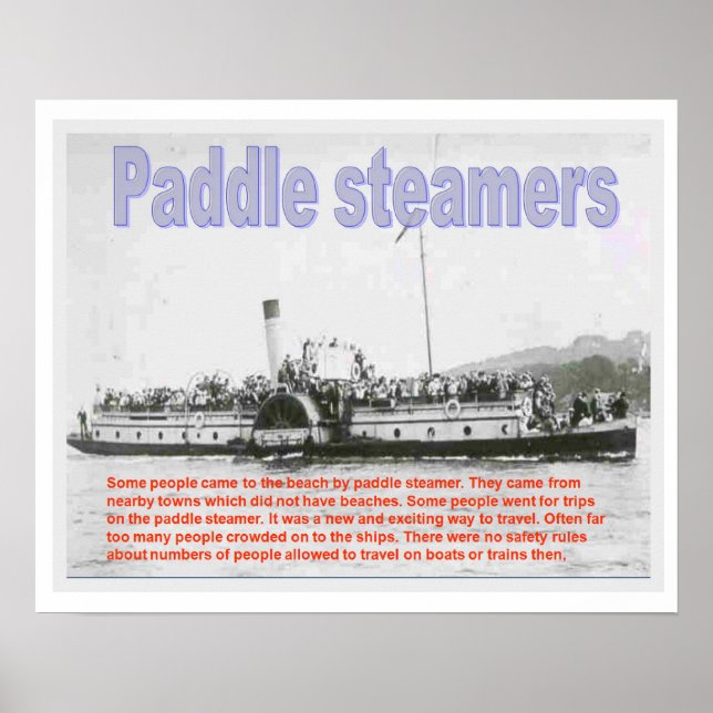 Affiches Histoire, Victoriens, Seaside Paddle vapeur (Devant)