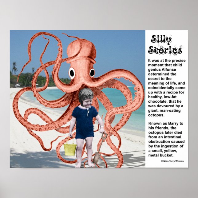 Affiches Histoires stupides : Octopus mangeant de l'homme (Devant)