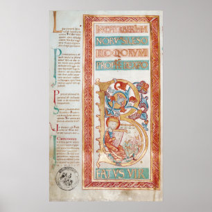 Affiches Historiated initial 'B' depicting King David