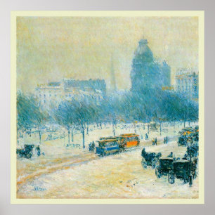 Affiches Hiver à Union Square par Frederick Childe Hassam