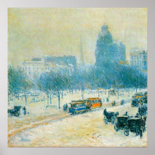 Affiches Hiver en Union Carré par Frederick Childe Hassam