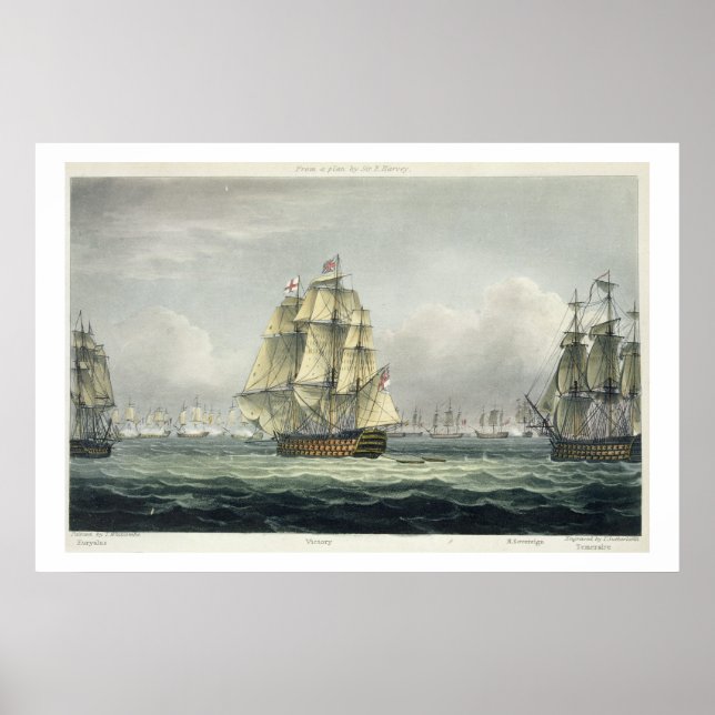 Affiches HMS Victory sailing for the French line flanked by (Devant)
