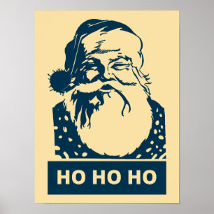 Affiches Ho Ho Ho Santaclaus pop art moderne