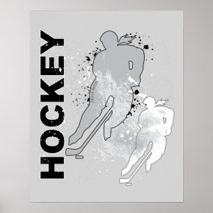 Affiches Hockey féminin à double vision féminin