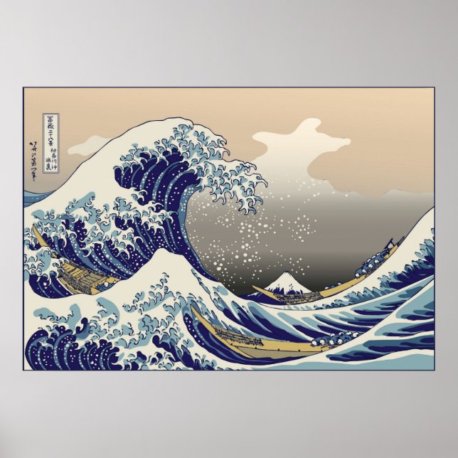 Affiches Hokusai La Grande Vague (Devant)