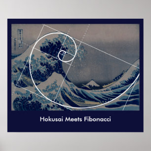 Affiches Hokusai rencontre Fibonacci, Golden Ratio