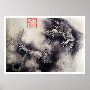 Affiches Hokusai - rouleaux de dragon
