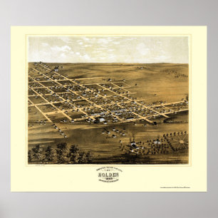 Affiches Holden, carte panoramique de MOIS - 1869