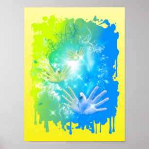 Affiches holiES - Flying Hands Pigeons ART