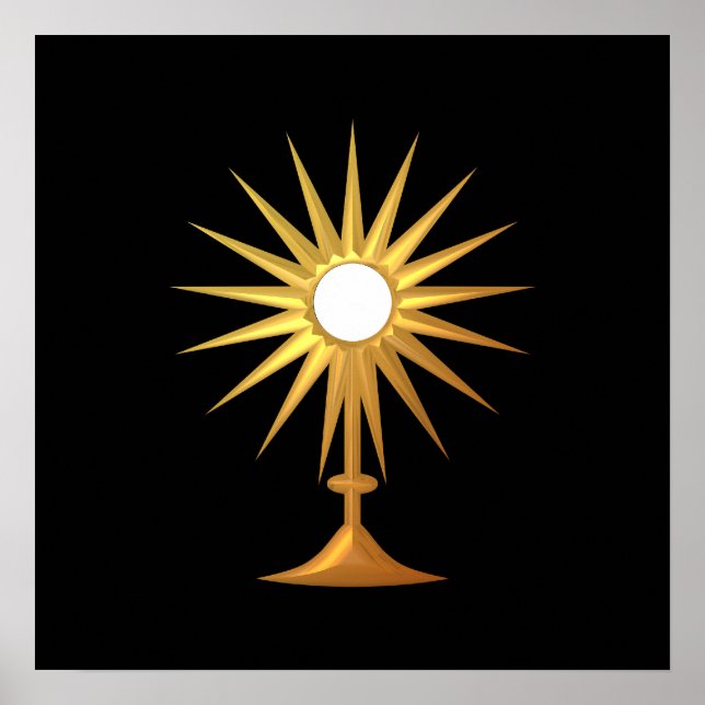Affiches Holy Eucharist en Monstrance dorée (Devant)
