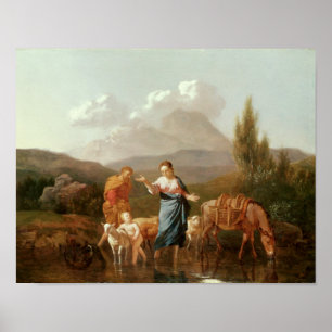 Affiches Holy family at a stream