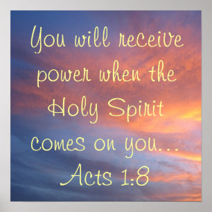 Affiches Holy Spirit bible verse Acts 1:8