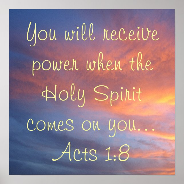 Affiches Holy Spirit bible verse Acts 1:8 (Devant)