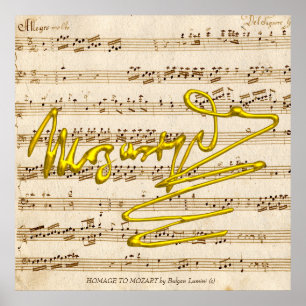 Affiches HOMAGE TO MOZART Signature, Fiche musicale pour pi