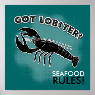 Affiches Homard obtenu ? RÈGLES DE FRUITS DE MER ! -
