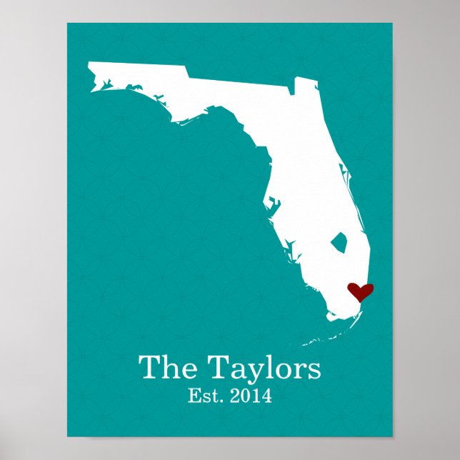 Affiches Home is Where Your Heart Is - Florida (Devant)