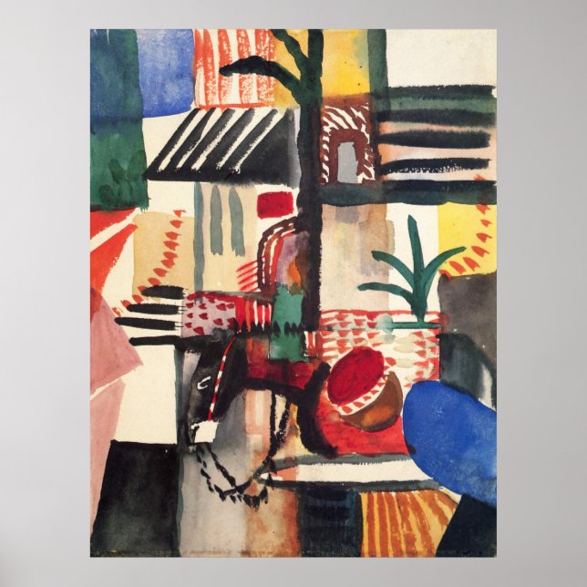 Affiches Homme avec âne par August Macke (Devant)