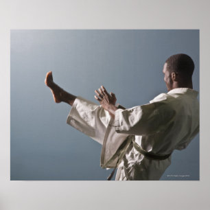 Affiches Homme d'Afro-américain établissant le gymnase