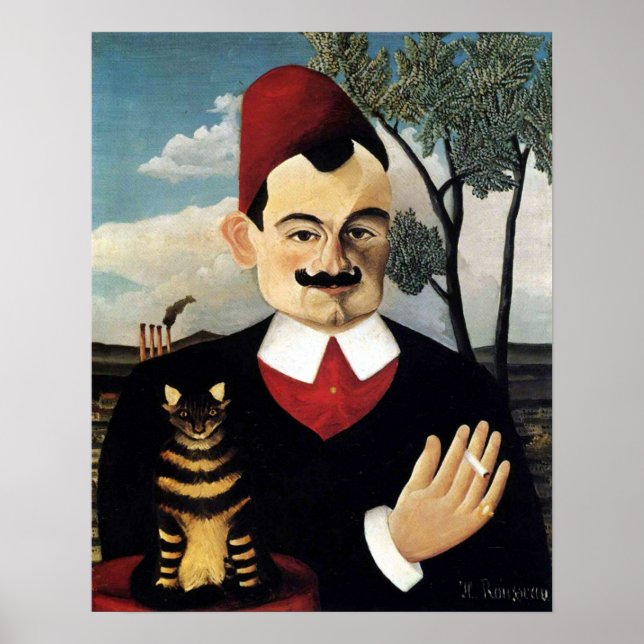 Affiches Homme et chat, Henri Rousseau (Devant)