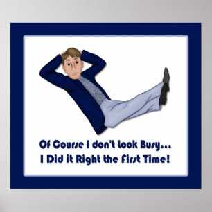 Affiches Homme occupé - Entrée du concours de bureau