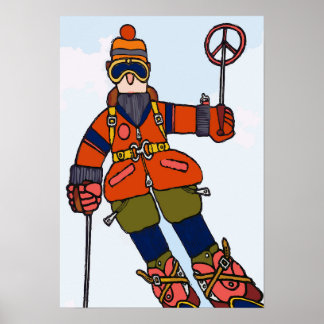 Affiches Homme Ski dans la neige