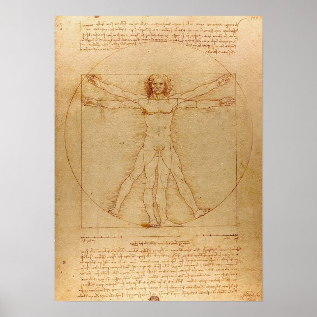 Affiches Homme vitruvien par Leonardo da Vinci (Devant)