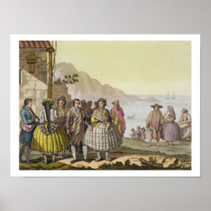 Affiches Hommes et femmes en costume élaboré, Chili, de 'L