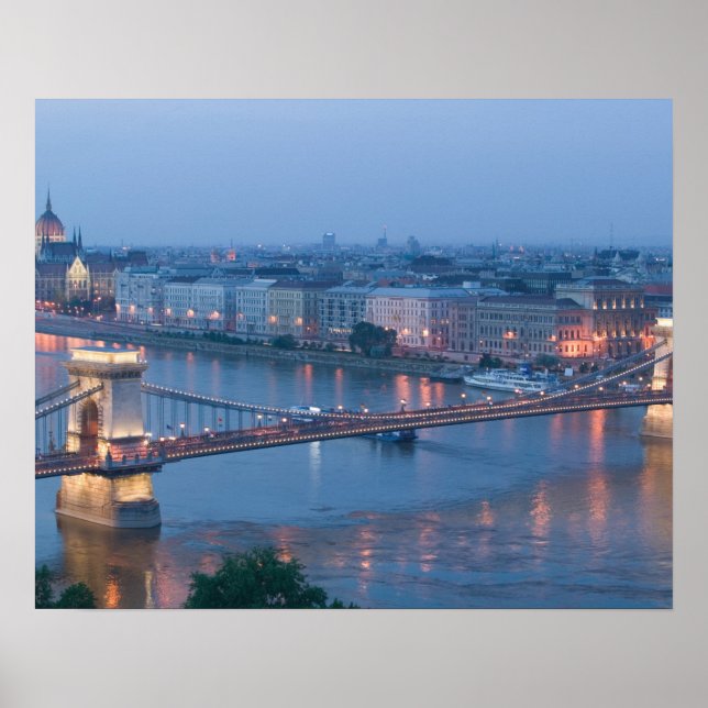 Affiches HONGRIE, Budapest : pont de Szechenyi (à chaînes), (Devant)