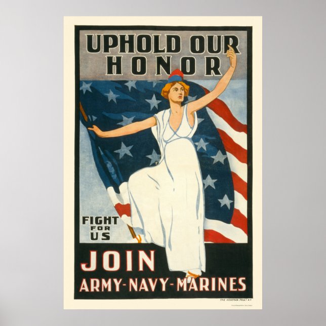Affiches Honnêtez-vous - Rejoignez Army-Navy-Marines (Devant)