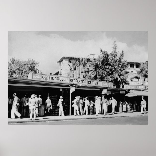 Affiches Honolulu, HA - Vue de l'Honolulu (Devant)