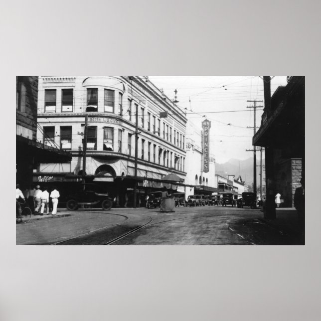 Affiches Honolulu, Hawaii City Vue de Fort Street (Devant)