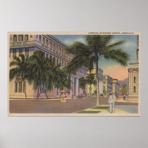 Affiches Honolulu, VIHiew de l'évêque St.Honolulu, HI