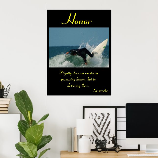 Affiches Honor chevauche des vagues de maîtrise athlétique (Bureau à domicile)