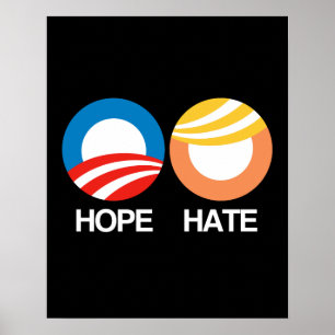 Affiches HOPE (Obama) contre HATE (Trump)