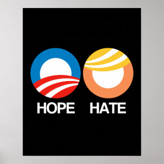 Affiches HOPE (Obama) contre HATE (Trump)