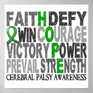 Affiches Hope Word Collage Cérébral Palsy