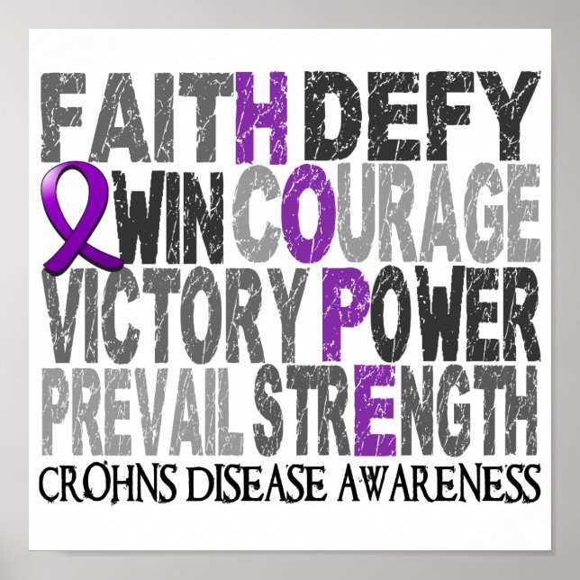 Affiches Hope Word Collage La maladie de Crohn (Devant)