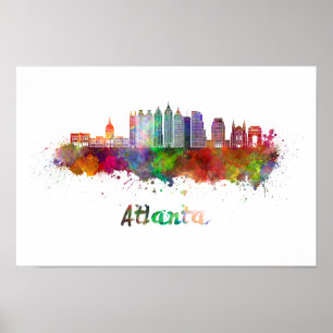 Affiches Horizon Atlanta V2 en aquarelle